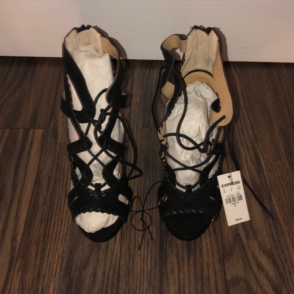 Express black lace ups!